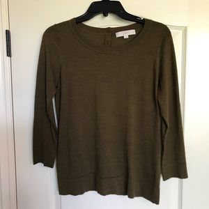 Ann Taylor Loft Olive Fitted Sweater